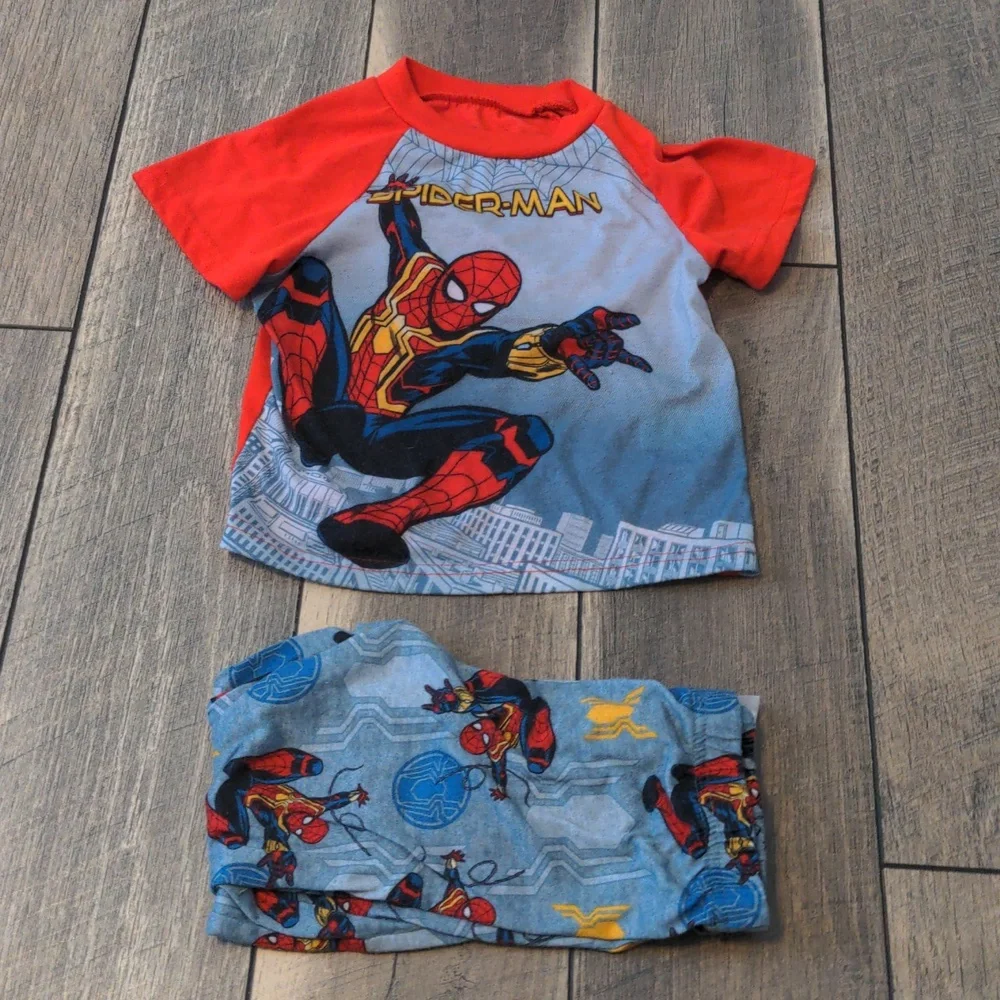 Marvel Spider-Man Pajamas 4T Girls 2 Piece Short Sleeve Pajama Set Red Blue